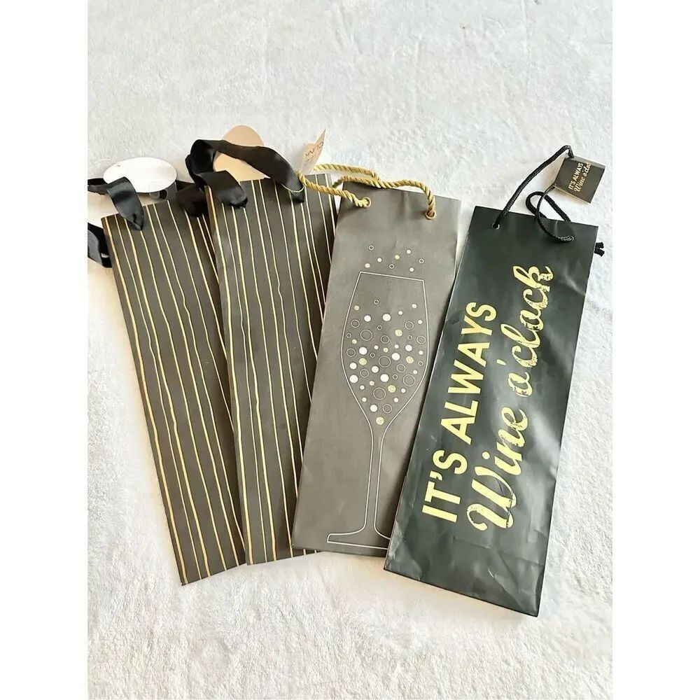Set up for wine bottle gift bagsโ- perfect for the holidays and New Yearโs - bla